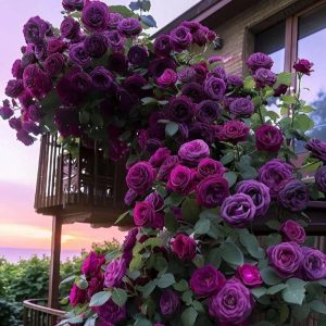 Роза Плетистая Плум Пэшн купить по цене от 610р. в интернет-магазине «Посадика» с доставкой почтой в в Элистае и по всей России – [изображение №1].